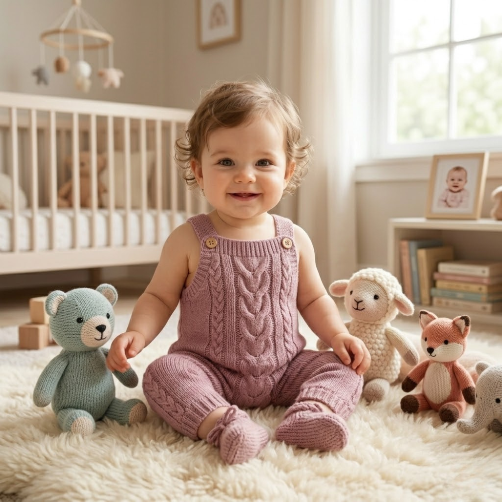 KnitNest – Solid Color Sleeveless Baby Romper