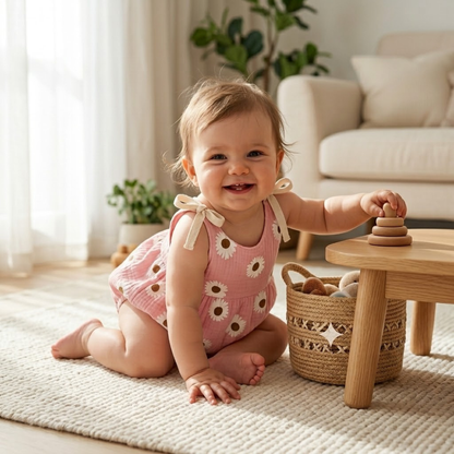 Daisy Days – Baby Girl Summer Romper with Tie Straps