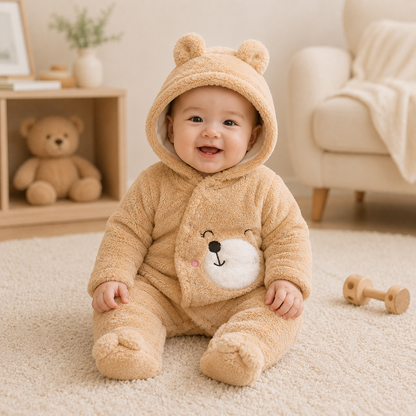 SnugglePals – Plush Cartoon Baby Romper for Autumn & Winter